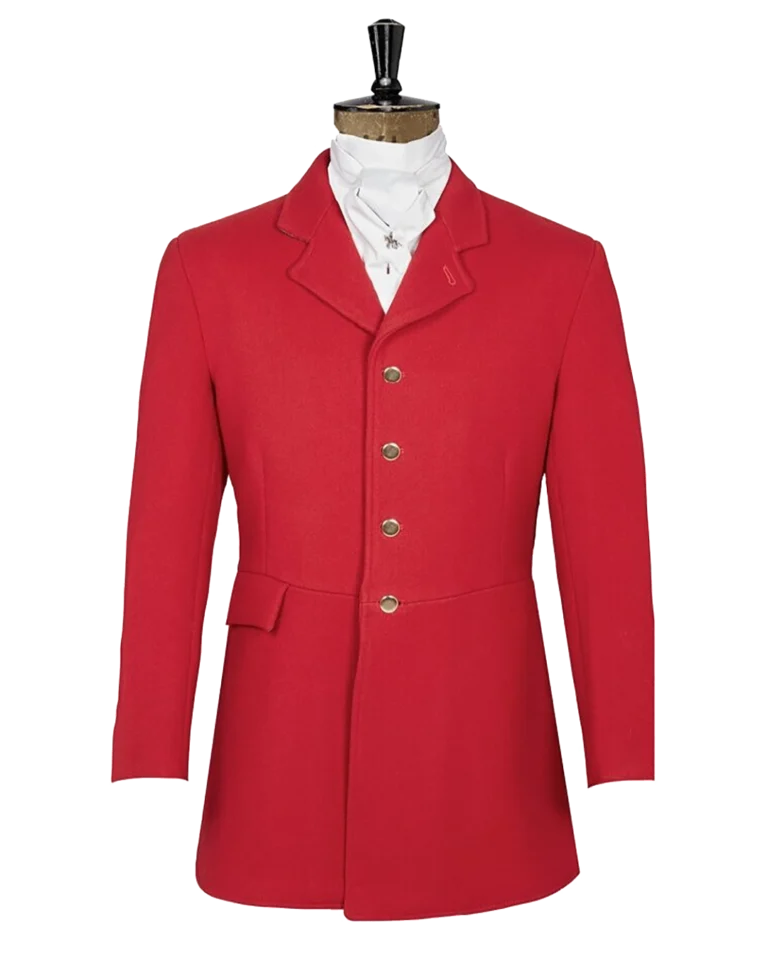 Red hunt jacket on a tailors mannequin